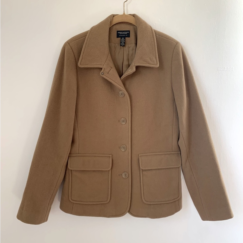 American Eagle Wool Blend Camel Coat